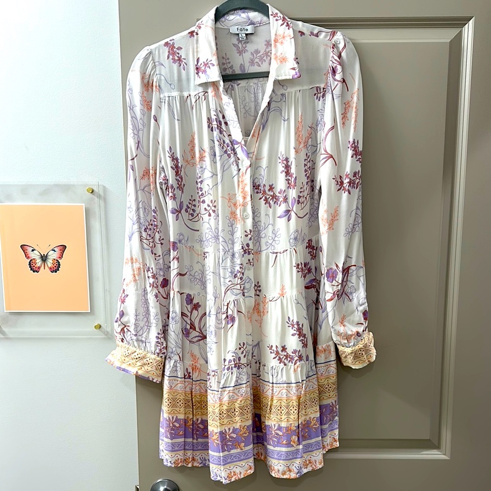 Fate Floral Print button-down dress